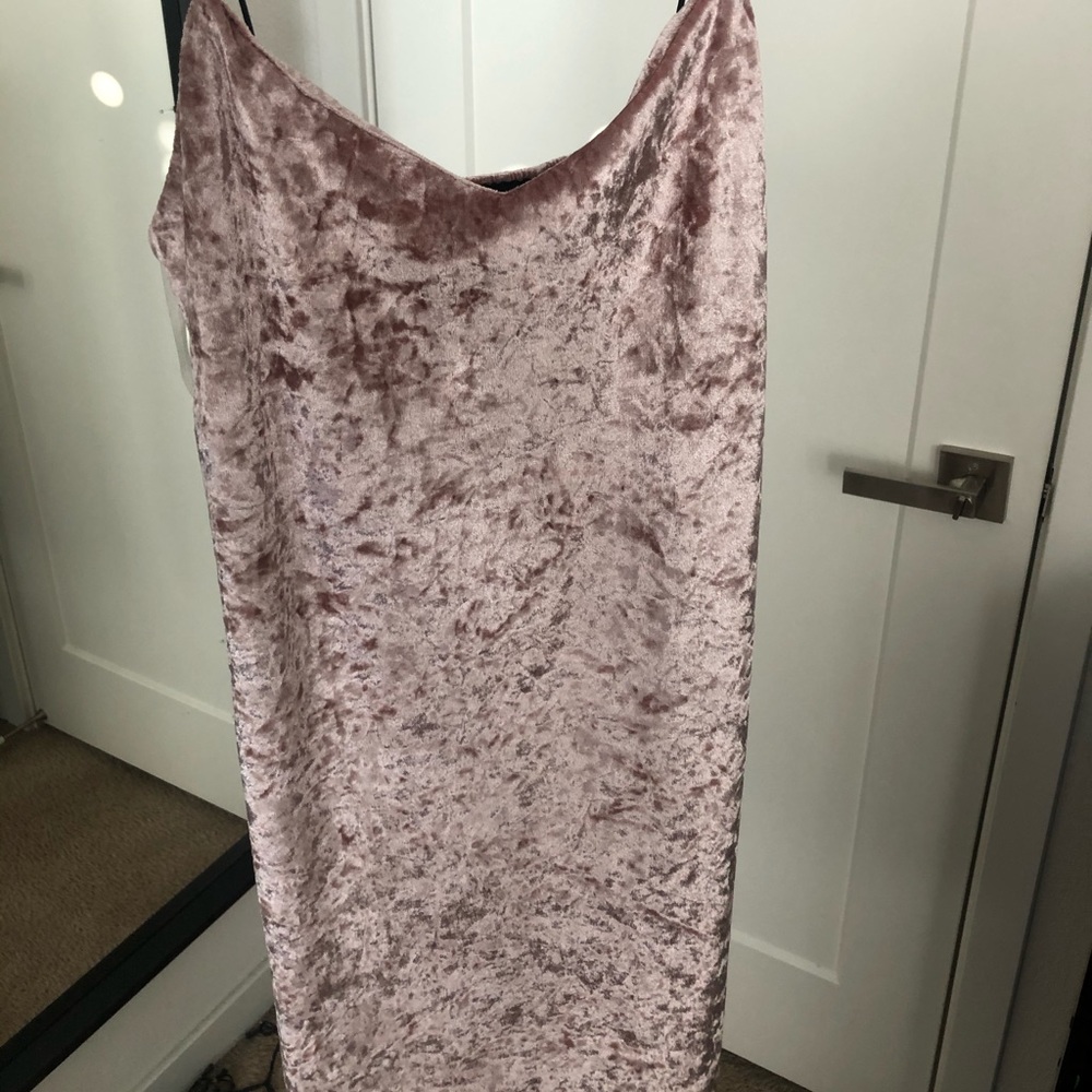 Pink Velvet Mini Dress, Size M
